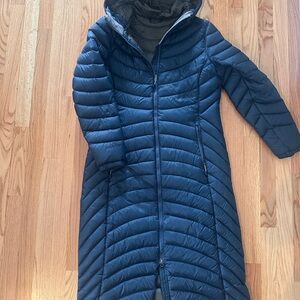 L.L. Bean Downtek Water Repellent Down Jacket Parka long Women’s Small NAVY